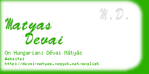 matyas devai business card